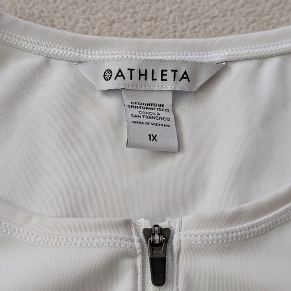 Athleta Ace Tennis/Golf Dress Workout Zip Front White Ball Pocket Size 1X - Picture 6 of 15